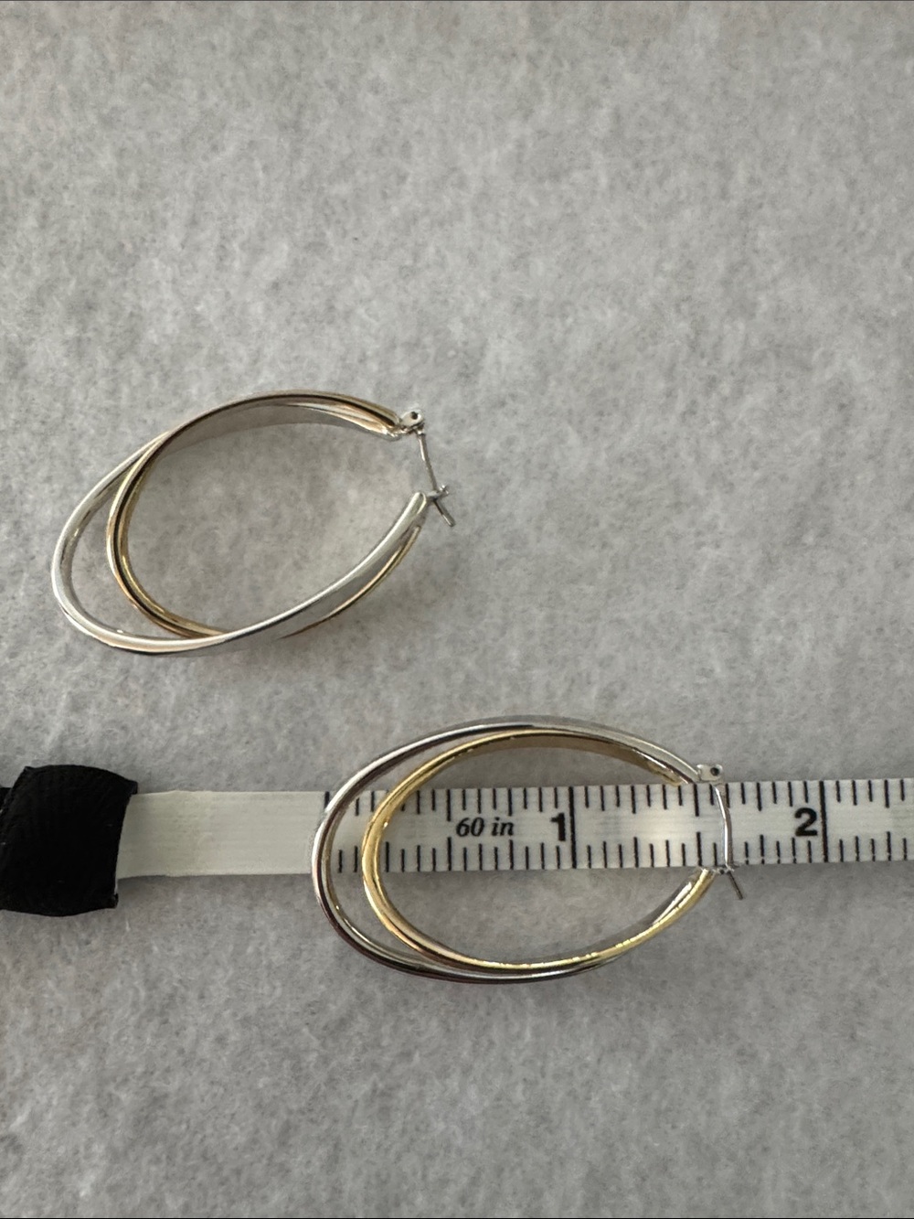 Silpada Two-Tone Gold and Silver Double Oval Hoop Earrings - Picture 3 of 6